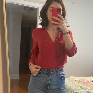 Vibrant pink, breezy long sleeved shirt